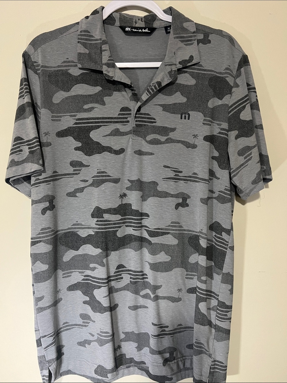 Travis Mathew Gray & Charcoal Camo Polo